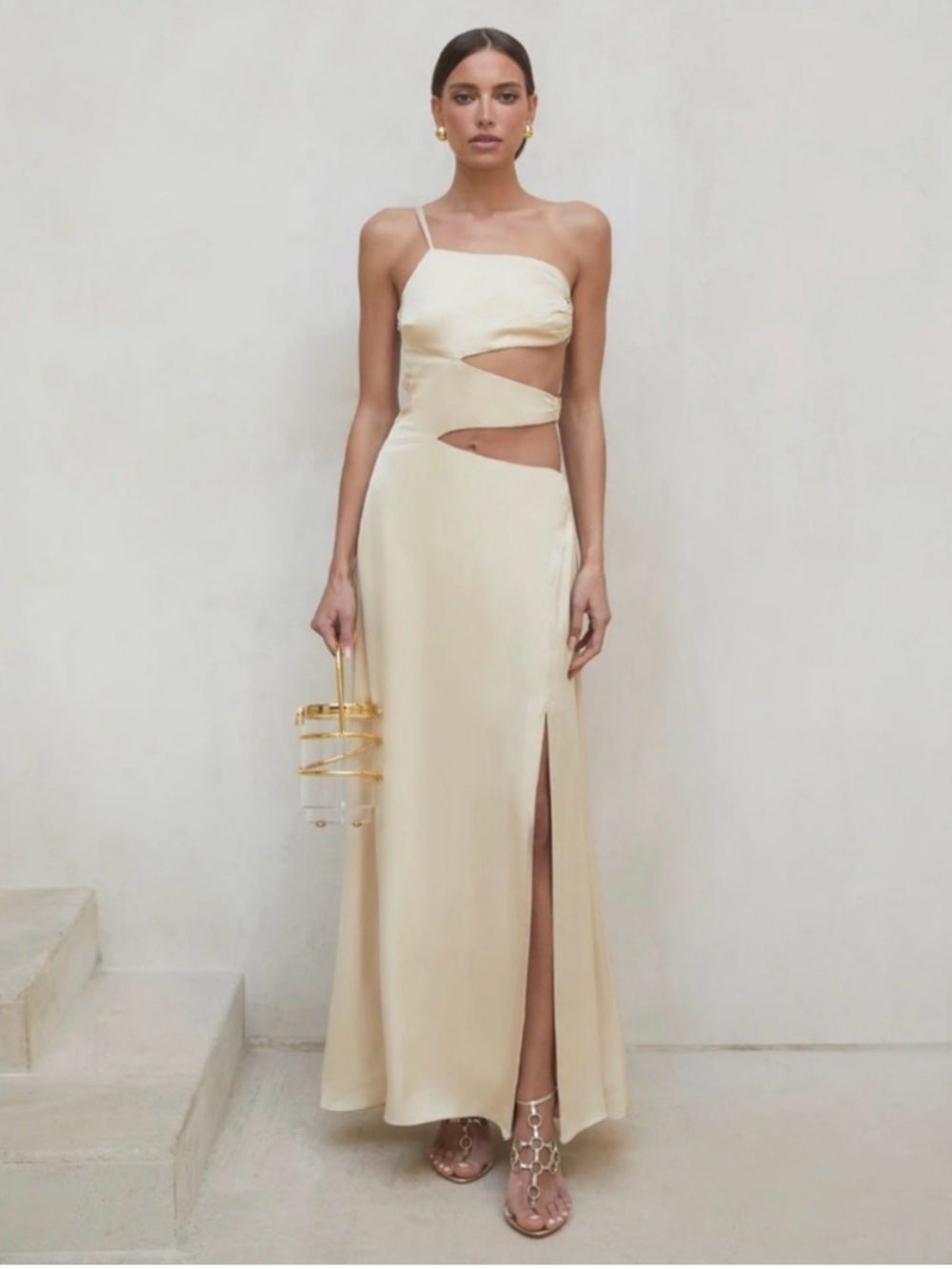 🆕 CULT GAIA Terese Cutout Maxi Dress in Sand Sz L